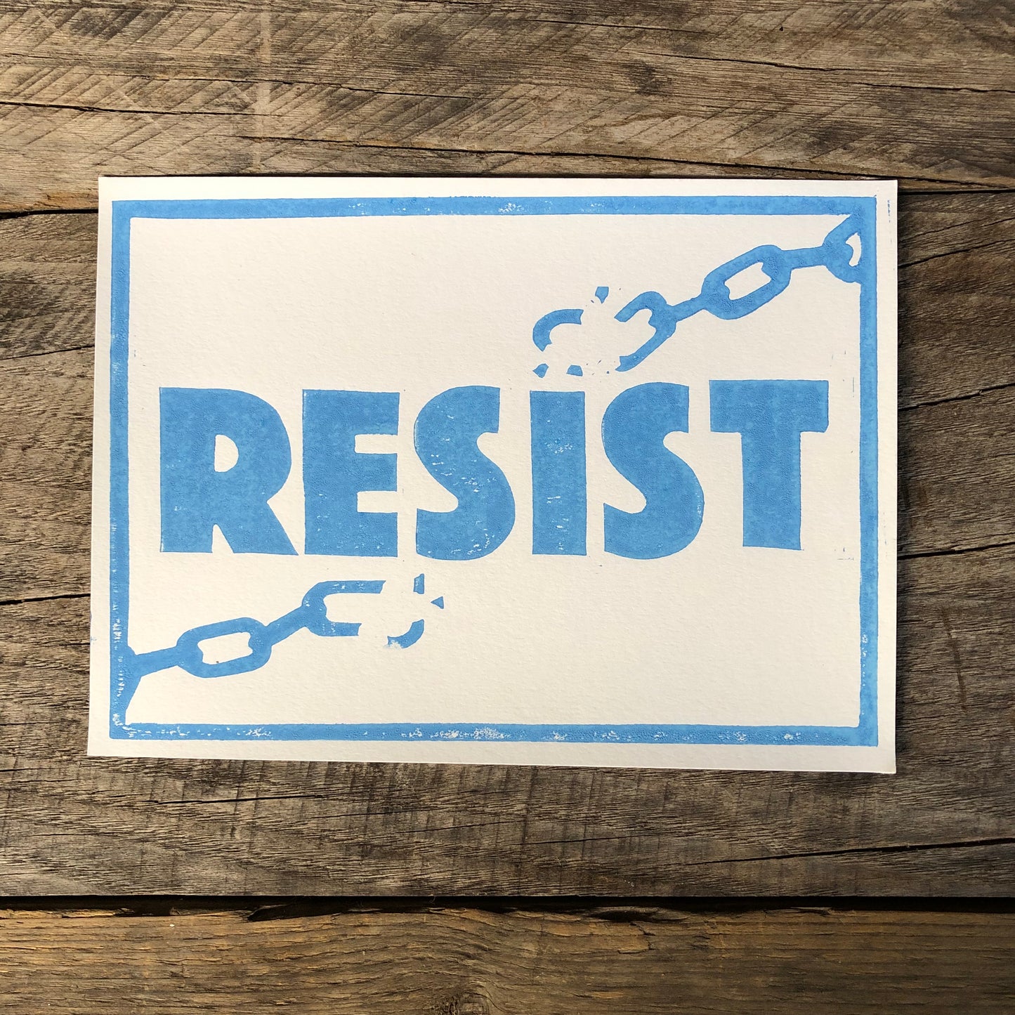 Resist lino print