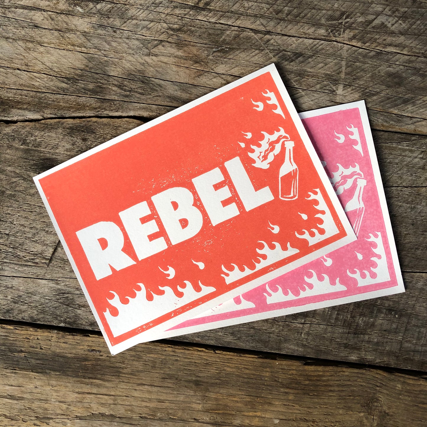 Rebel lino print