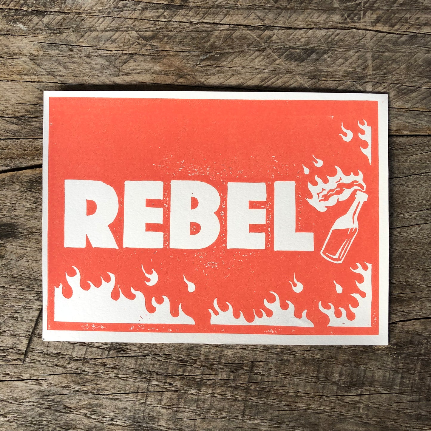 Rebel lino print