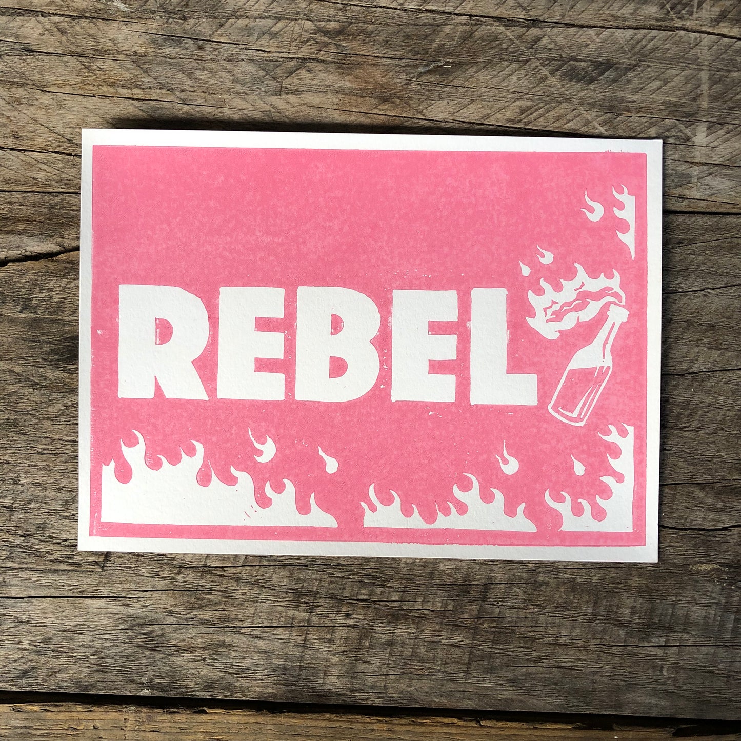 Rebel lino print