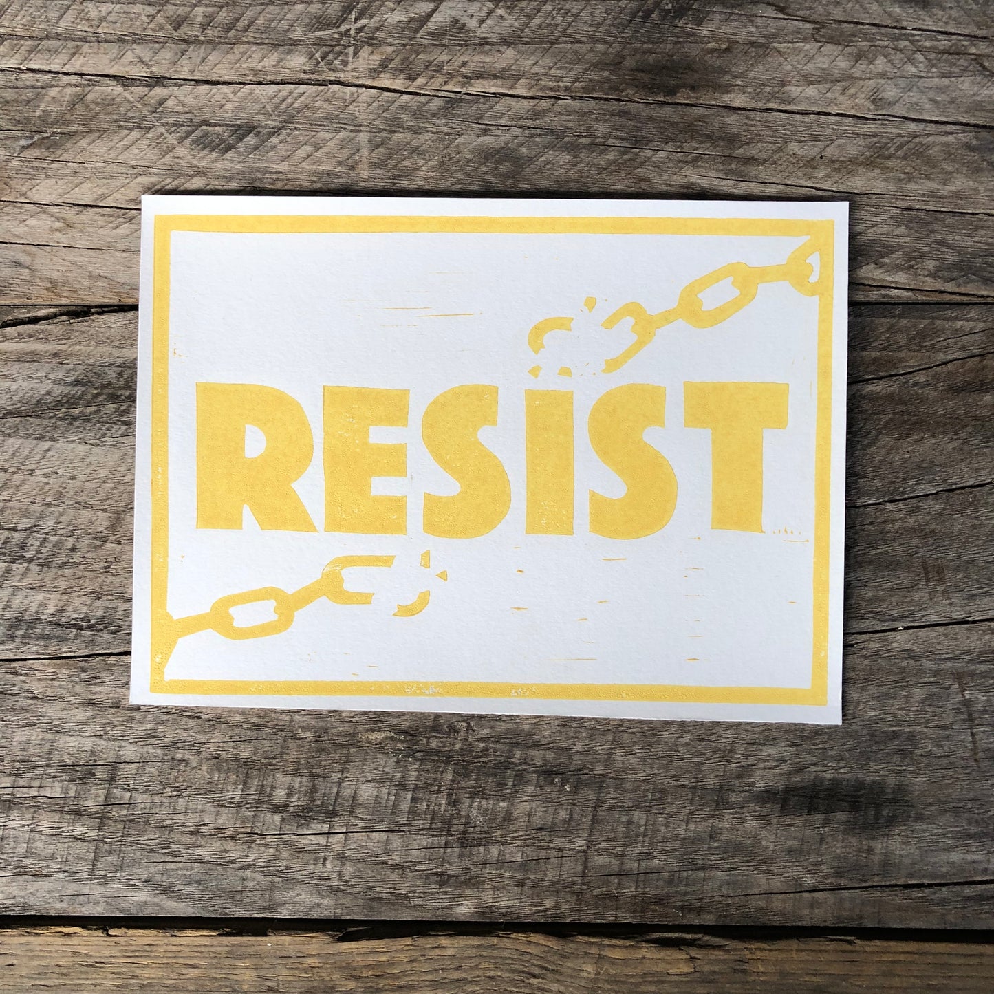 Resist lino print