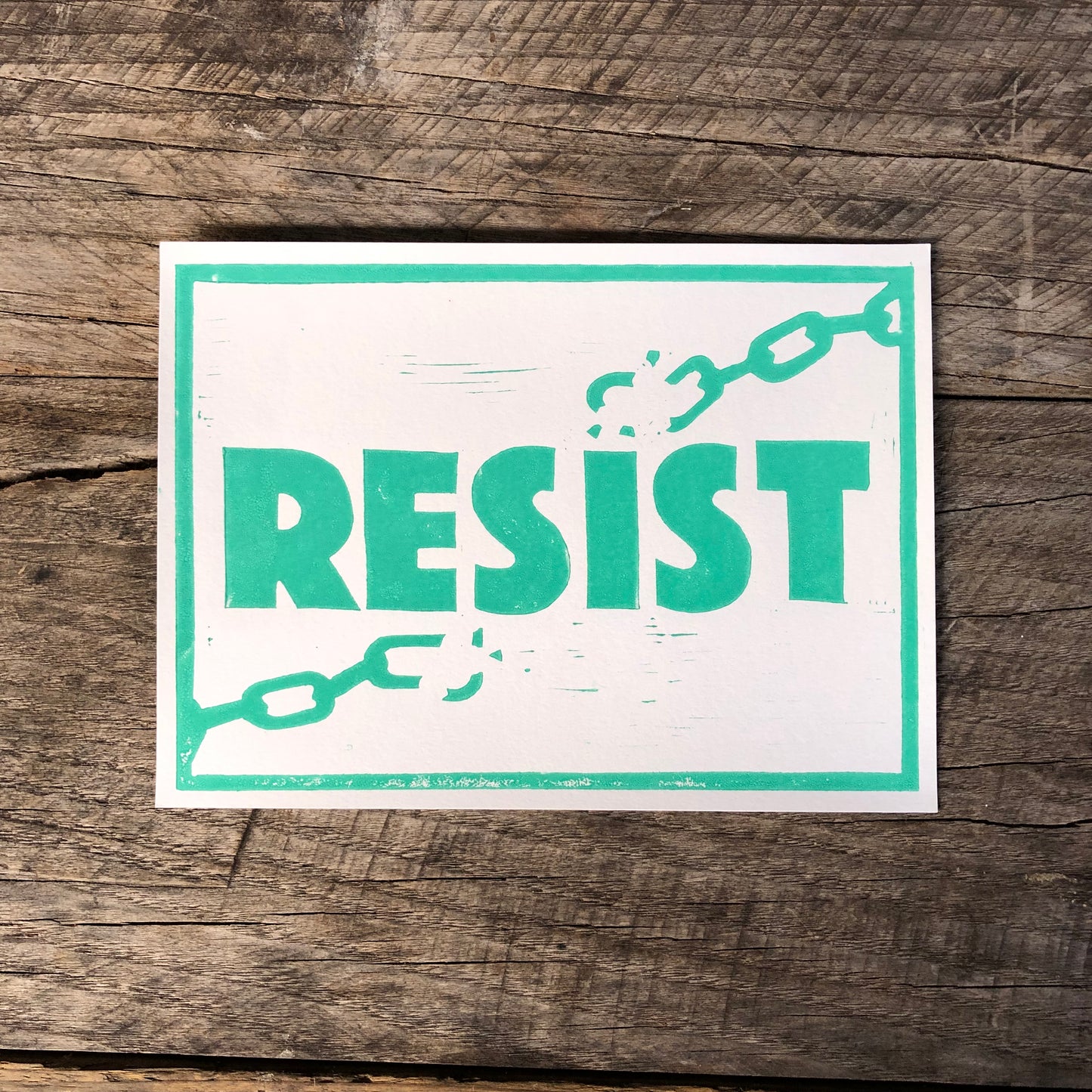 Resist lino print